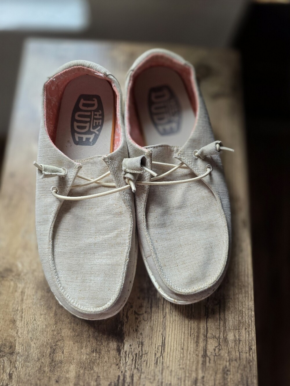 Hey Dude Wendy Chambray – White/Natural | Women's Size 7 (EU 38)